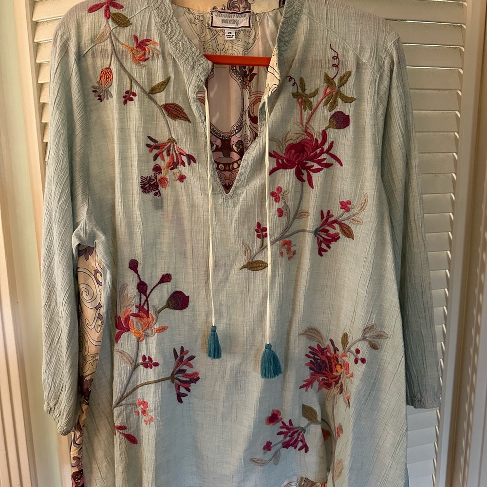 Johnny Was silk blouse